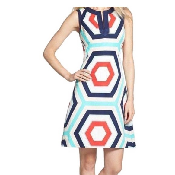kate spade Dresses & Skirts - Kate Spade Multicolor Zuma Shift Dress Linen Women's 2 Geometric
